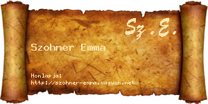 Szohner Emma névjegykártya