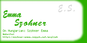 emma szohner business card